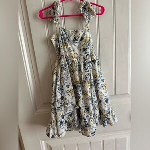 Joie White Floral Sundress with Yellow & Blue Blooms
